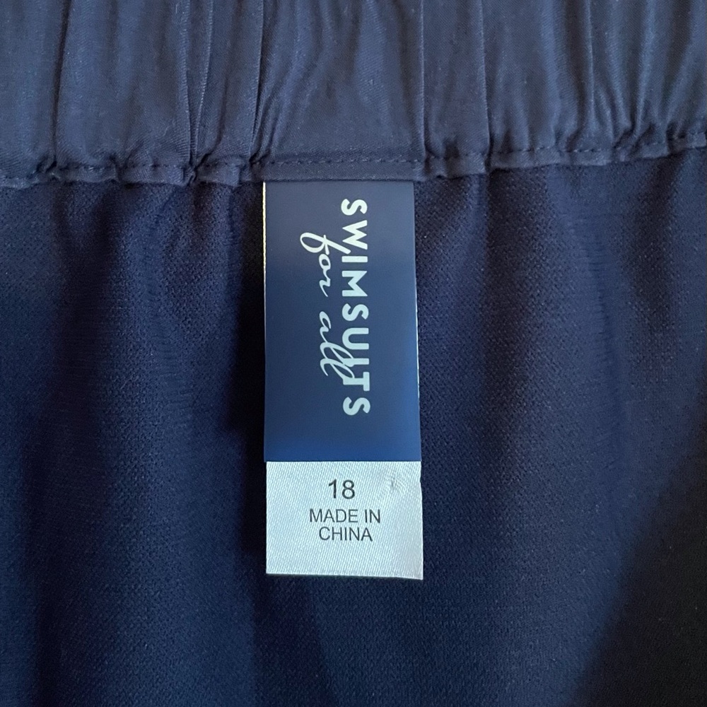 Swimsuits For All Blue Flat Front Swim Shorts 18 - Picture 3 of 6